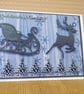 Christmas reindeer with sled card - blue - Image 1