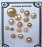 16 Vintage Glass Pearl Buttons - Image 1