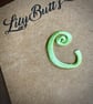 Embroidered Letter C Iron on Patch 3.5 cm x 2.5 cm Lime Green - Image 2