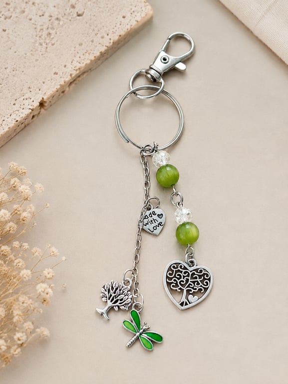 Handmade Tree of Life Keyring & Bag Charm 