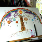 Zodiac Tree of life original art print