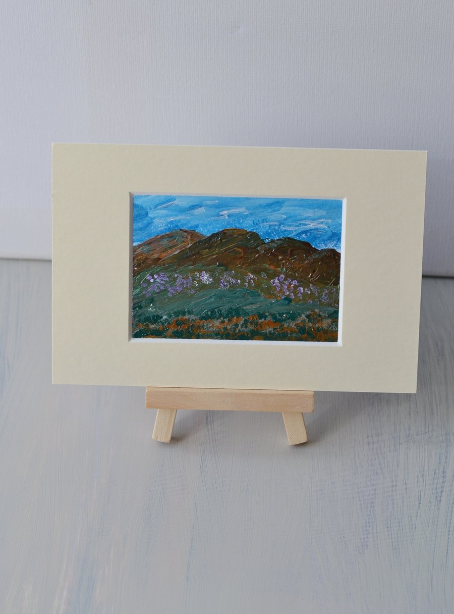  Aceo Acrylic Painting, Perfect Calm Miniature Original Art Mounted