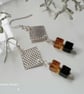 Baltic Amber Cubed Sterling Silver Earrings - Image 4