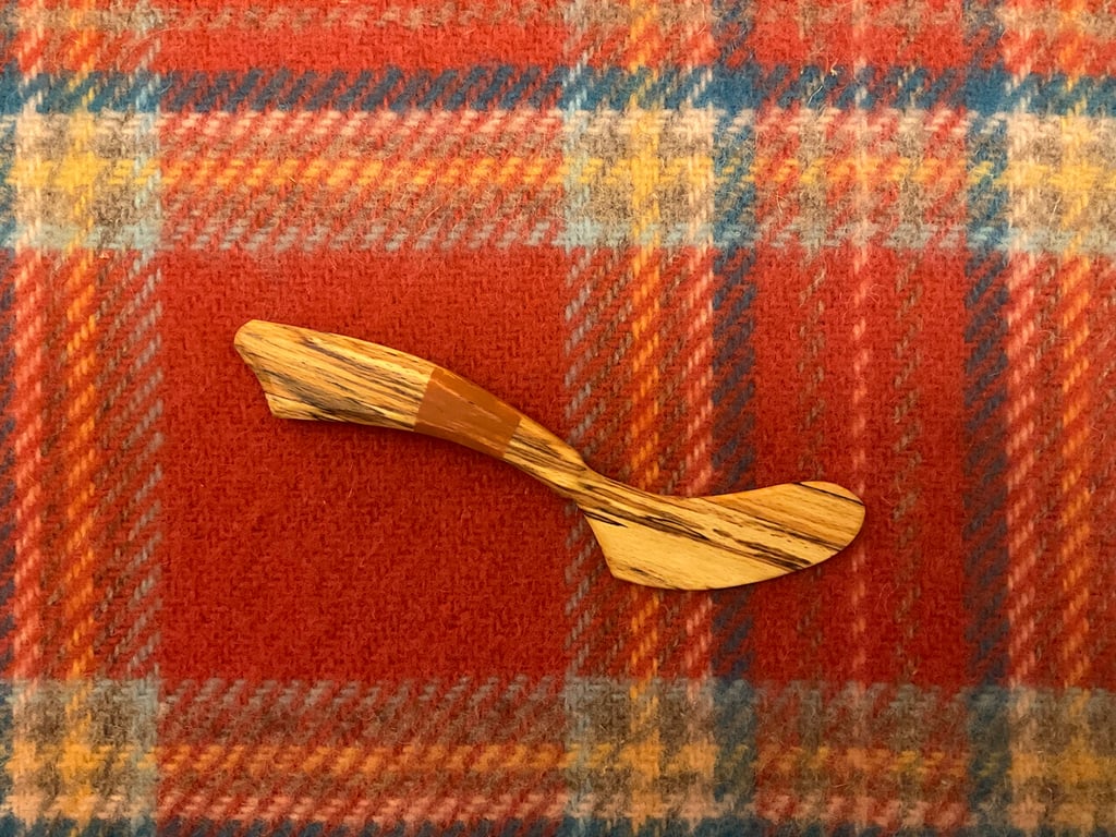 Spalted Beech Wood Cheese Knife in Orange