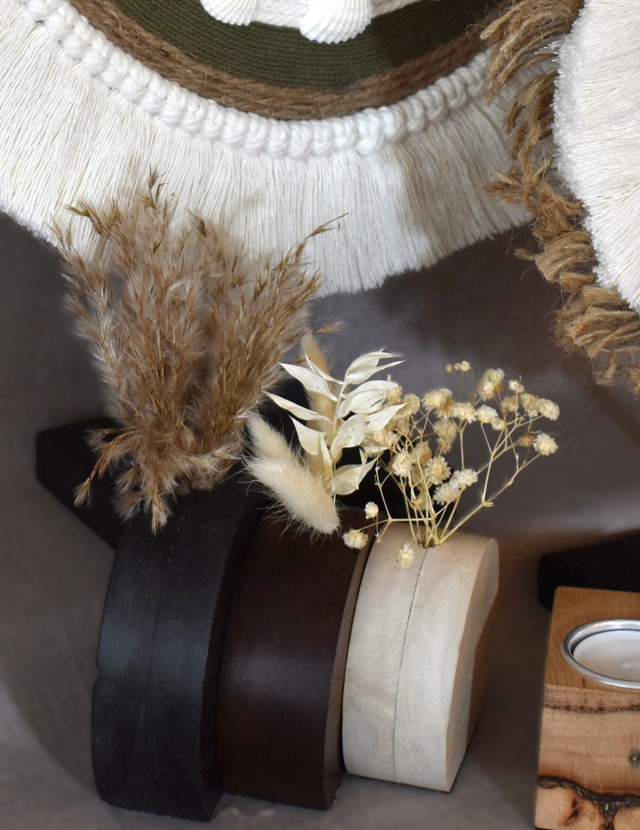 Triptych Wooden Vases