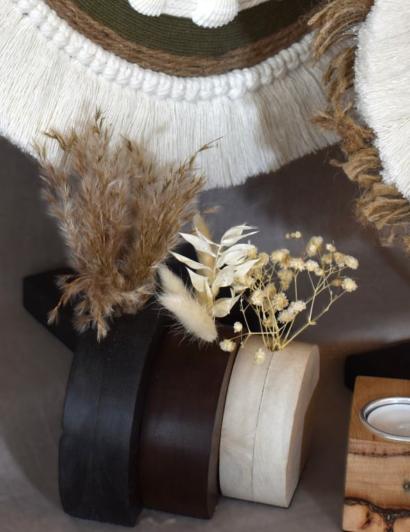 Triptych Wooden Vases