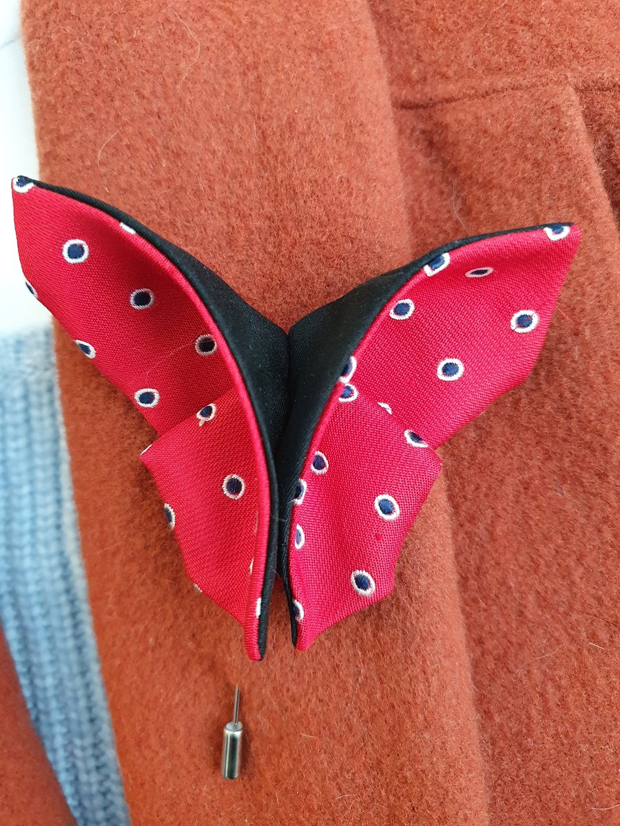 Textile origami, butterfly origami, lapel pin brooch, statement fabric accessori
