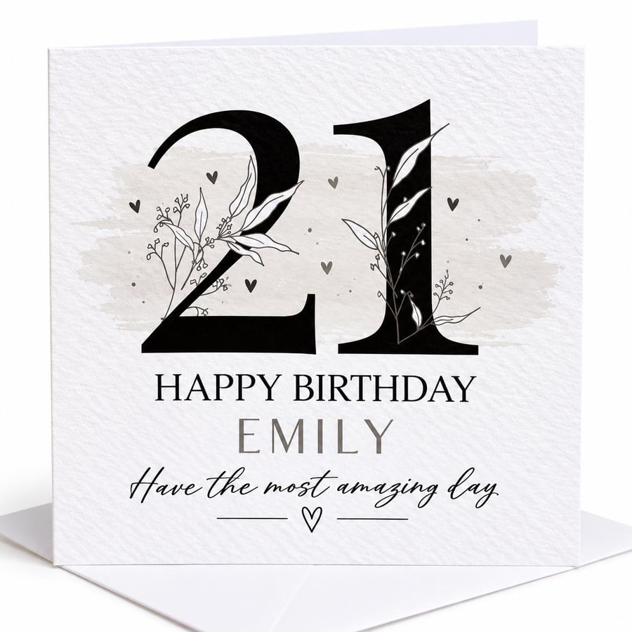Personalised 21st Birthday Card For Her Daughter Sister Friend Niece