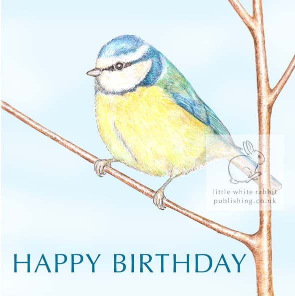 Blue Tit Birthday Card