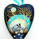 Chunky Badger heart  shape decoration