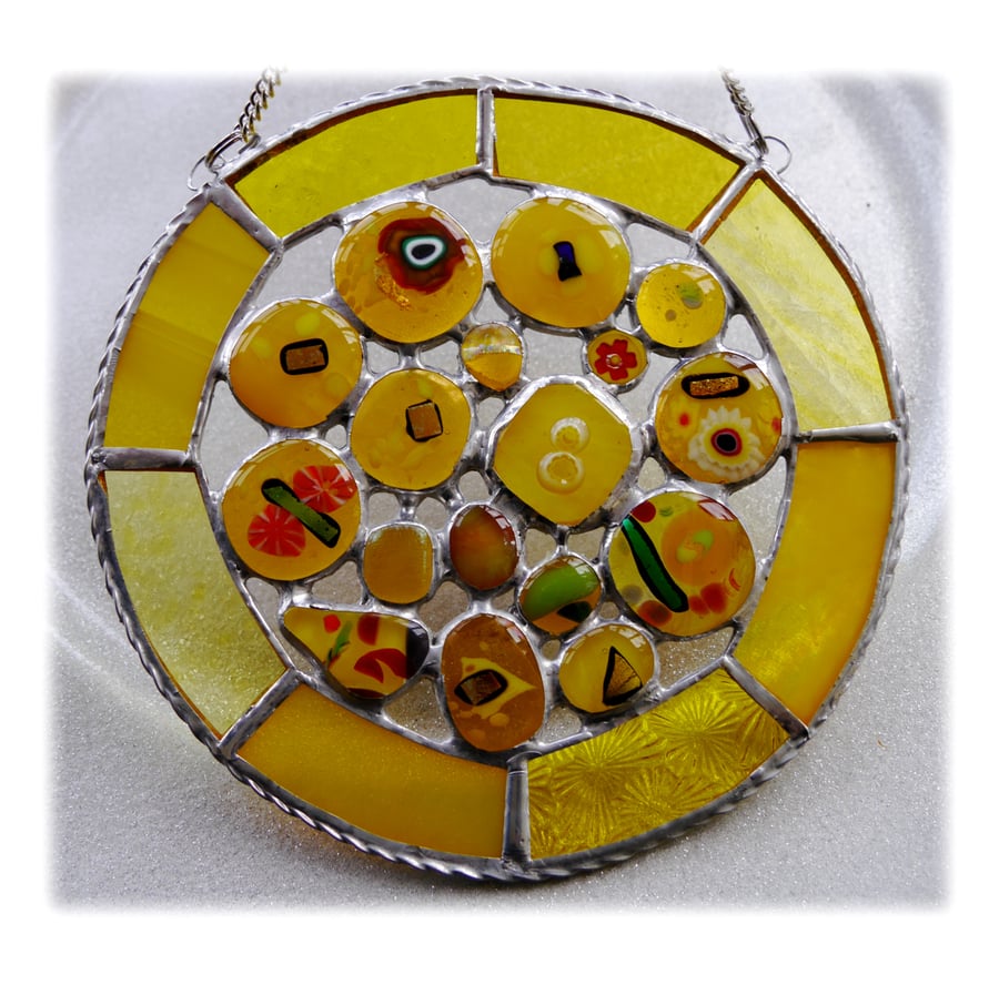 SOLD  Sun Spots Suncatcher Stained Glass Sunshine Handmade fused 003 
