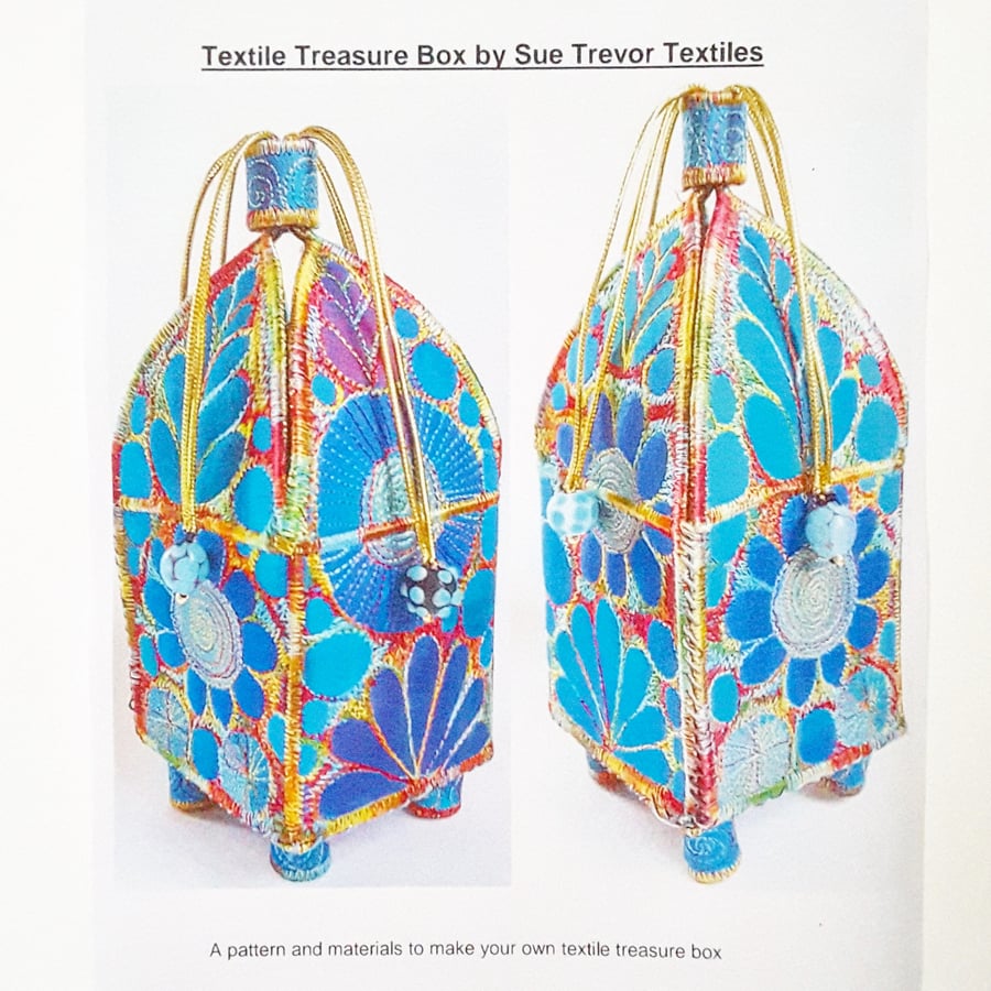 Instructions, Pattern and Fabric to make your own Textlite Treasure Box 