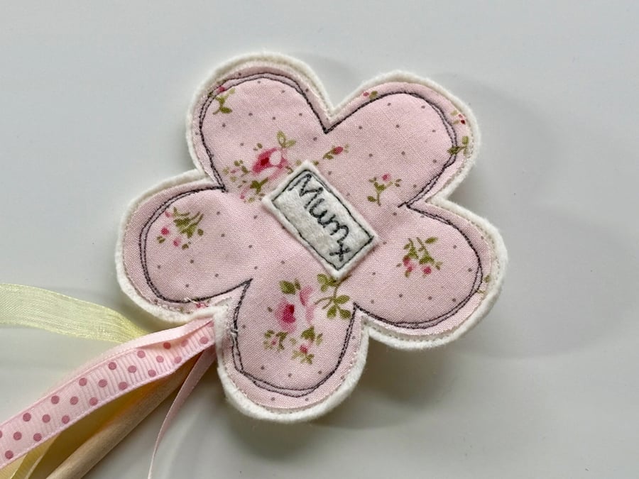 'MUM' Fabric Flower