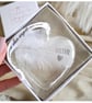Sister Memorial Feather Bauble, In Memory of Sister, Heart Glass Christmas Ornam - Image 1