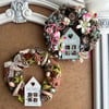 Personalised house number floral wreath , housewarming gift for couple