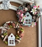 Personalised house number floral wreath welcome sign hanging wall art - Image 2