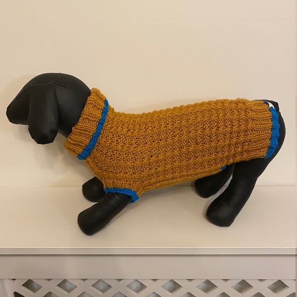 Dog Jumper - Ideal for a Miniature Dachshund or Small Dog, Roll Neck 