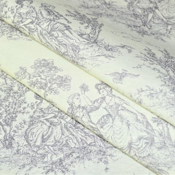 Toile De Jouy Grey Tablecloth ,  Vintage French Square Rectangle Tablecloth