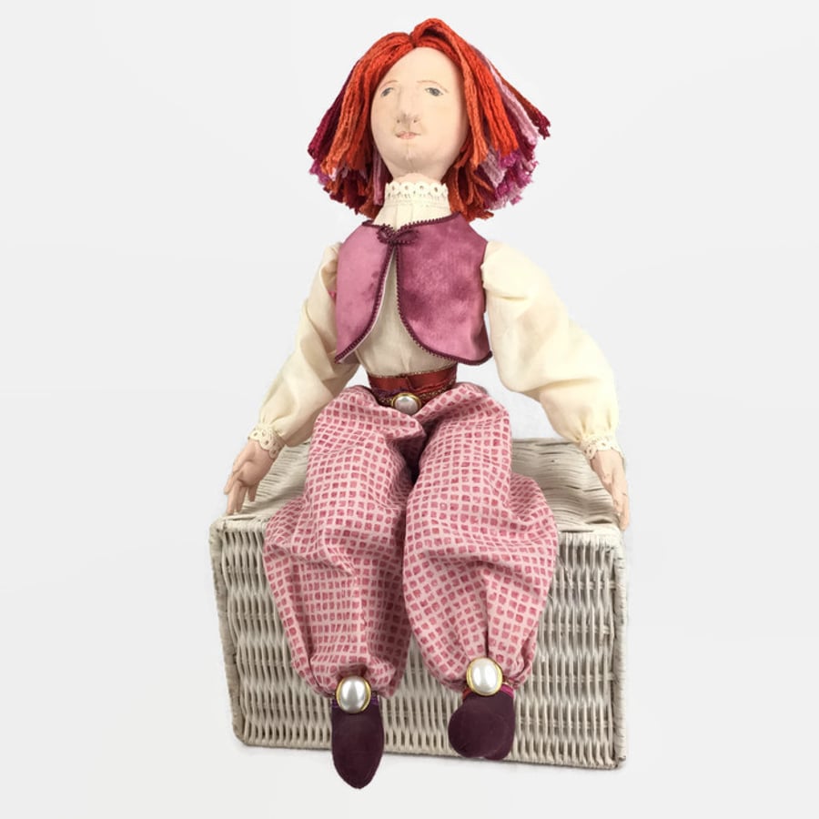 Hand made collectable cloth art doll - Charlie