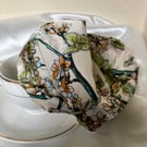 Annie - Green & Cream 40s Style Turban Headband - Wide