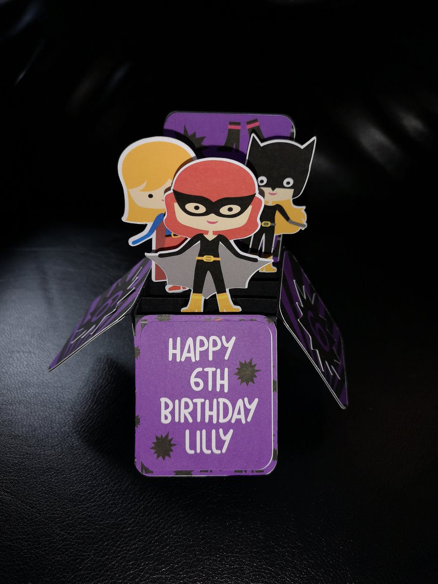 Purple & Black Superhero Card - can be personalised