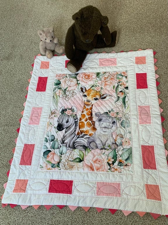 Hand Quilted baby play-mat "Rumble In TheJungle