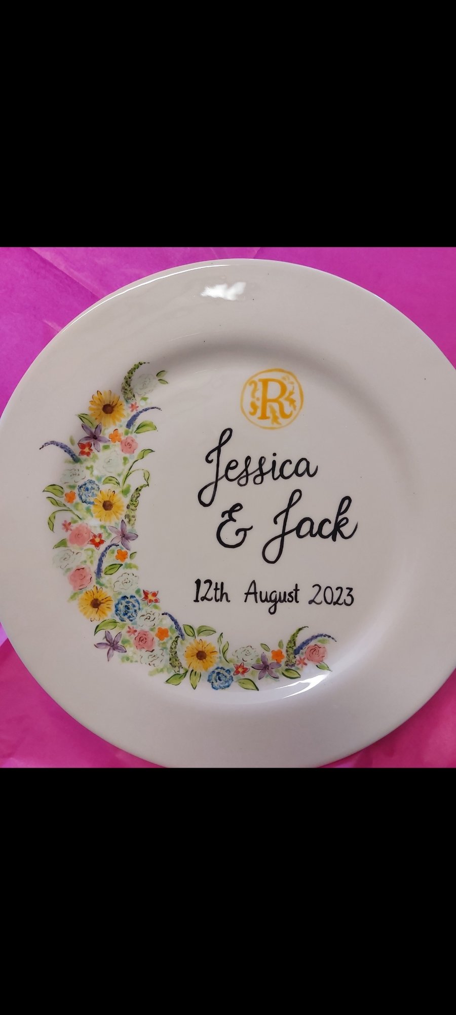Wedding or anniversary personalised gift, wedding plate, anniversary plate