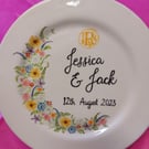 Wedding or anniversary personalised gift, wedding plate, anniversary plate