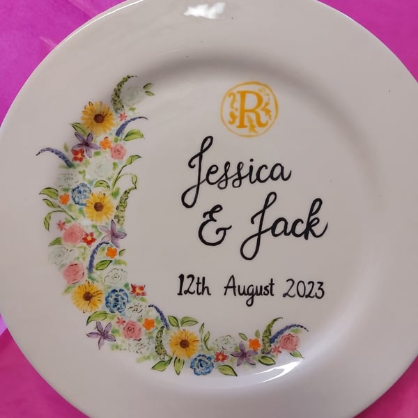 Wedding or anniversary personalised gift, wedding plate, anniversary plate