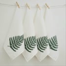 Hand printed fern napkins