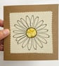 Daisy flower recycled embroidered art card.  - Image 3