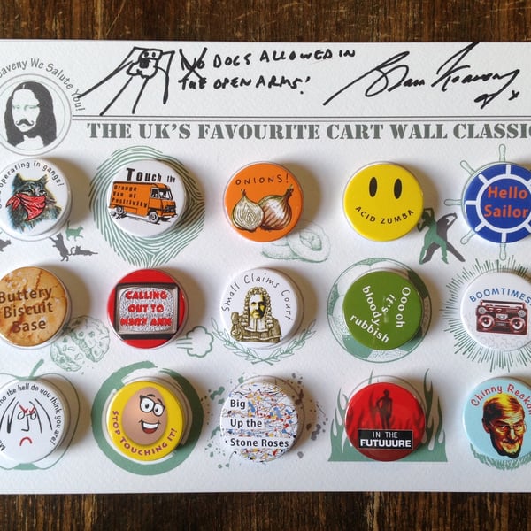 Limited Edition Signed Shaun Keaveny Cart Wall Badge Art Piece. A4. 