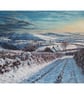Snowy Welsh Winter Landscape Christmas & Seasonal Card- Original Art Design- 5x7 - Image 1