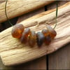 6 Natural sea glass beads, middle drilled, chunkies,supplies (18)