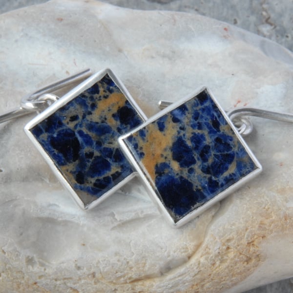 Sterling silver and blue sodalite cufflinks