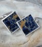 Sterling silver and blue sodalite cufflinks