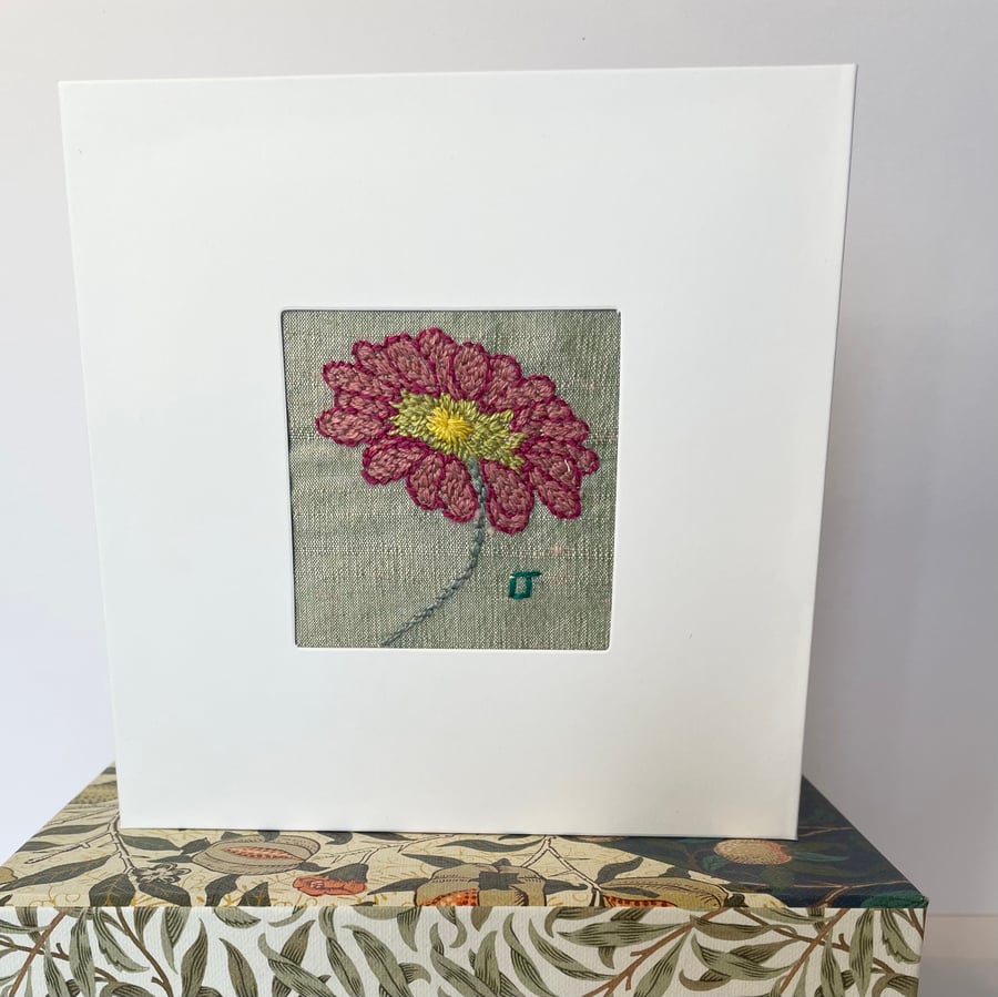 Blank card - hand embroidered ‘Daisy, daisy… No.4’