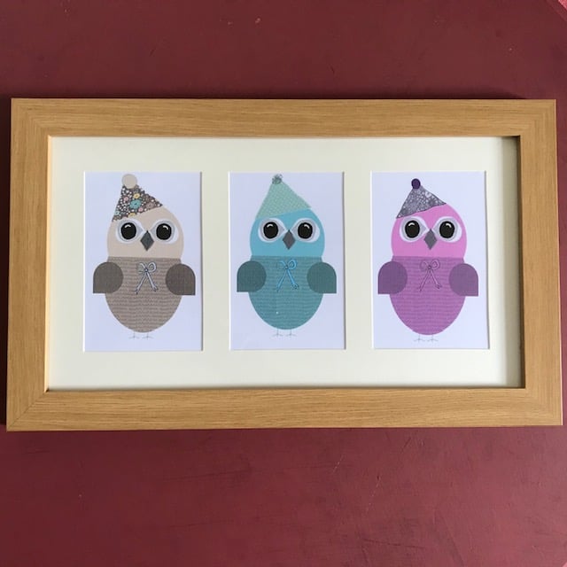 Whimsical Owls Nursery Print for a boy or girl