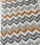White, grey, and mustard striped baby blanket in 100% cotton  - Image 3