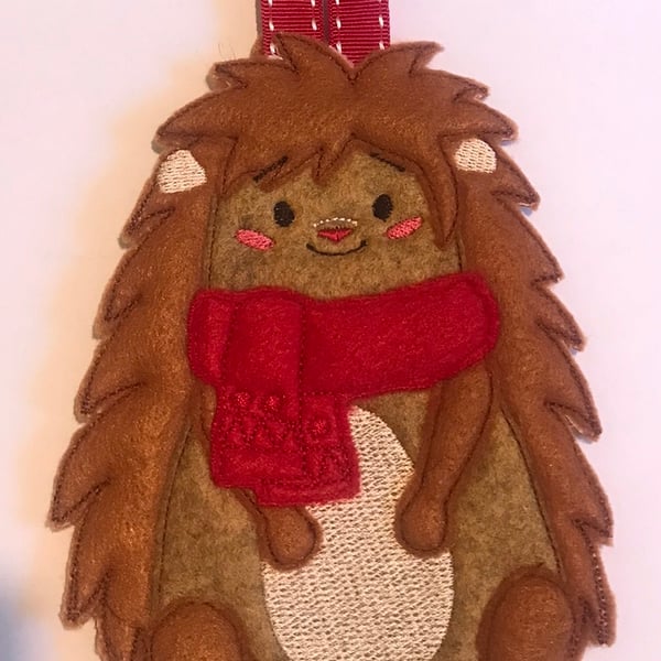 Felt Hedgehog Hanging Decoration, British Wildlife Gift, Woodland Animals