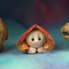 Tiny Squat Gnome 'Renn' 1" OOAK Sculpt Ann Galvin
