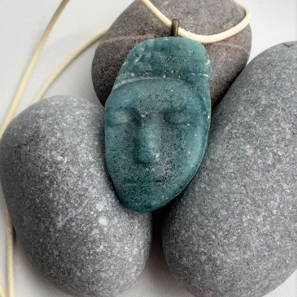 Sleeping Angel - Cast Recycled Glass Pendant 