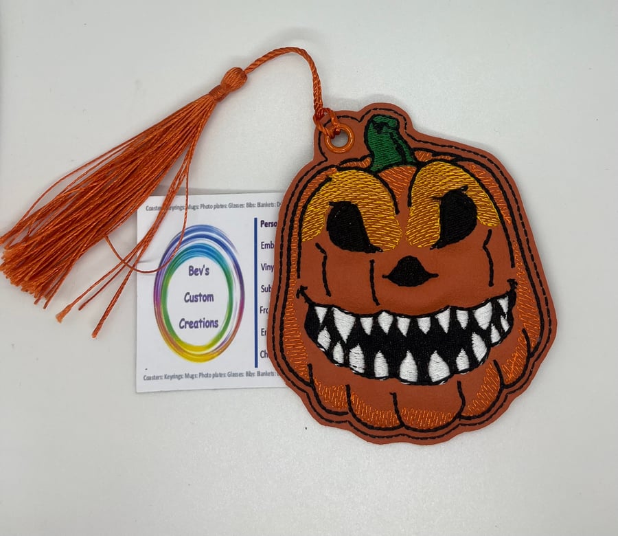 Pumpkin Embroidered Bookmark, 