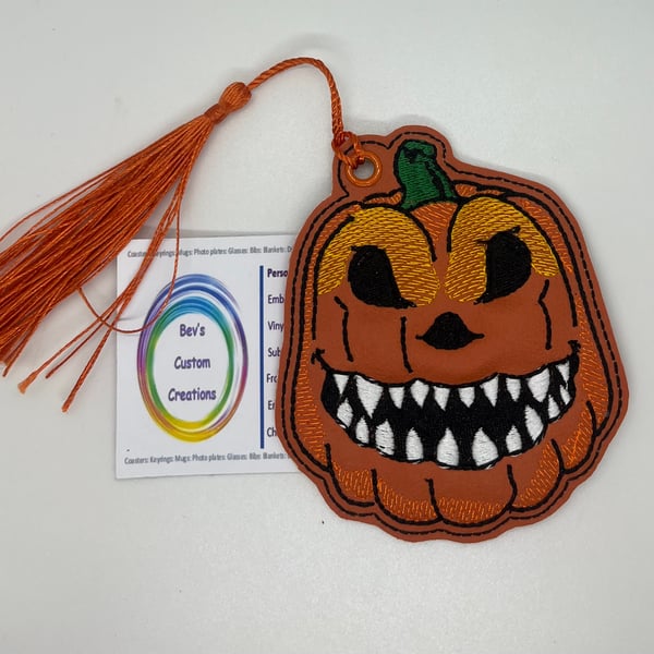 Pumpkin Embroidered Bookmark, 