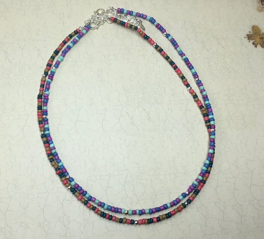 Two Summer Fun Bead Necklaces