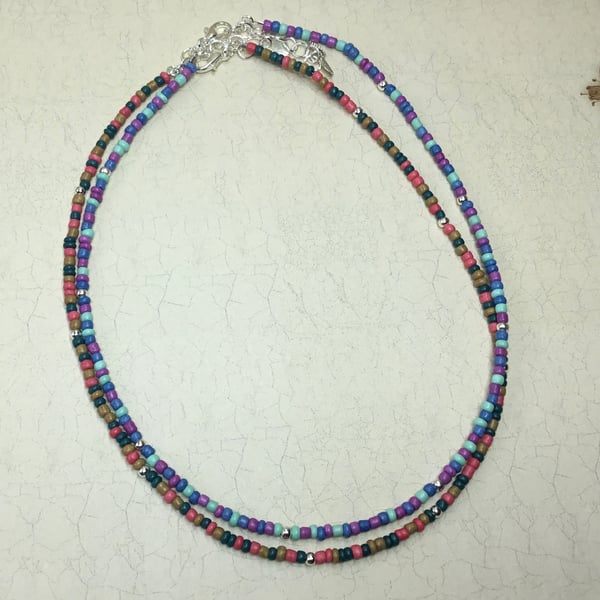 Two Summer Fun Bead Necklaces