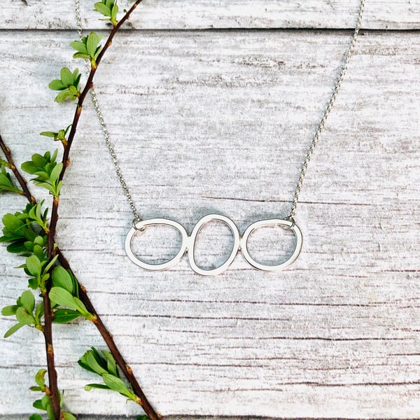 STEPPING STONES - wonderfully wonky Sterling Silver necklace, one of a kind