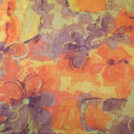 Sunny floral 60s in Zesty Citrus Orange Vintage Fabric Lampshade  option