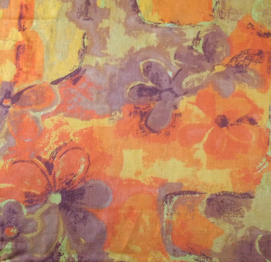 Sunny floral 60s in Zesty Citrus Orange Vintage Fabric Lampshade  option