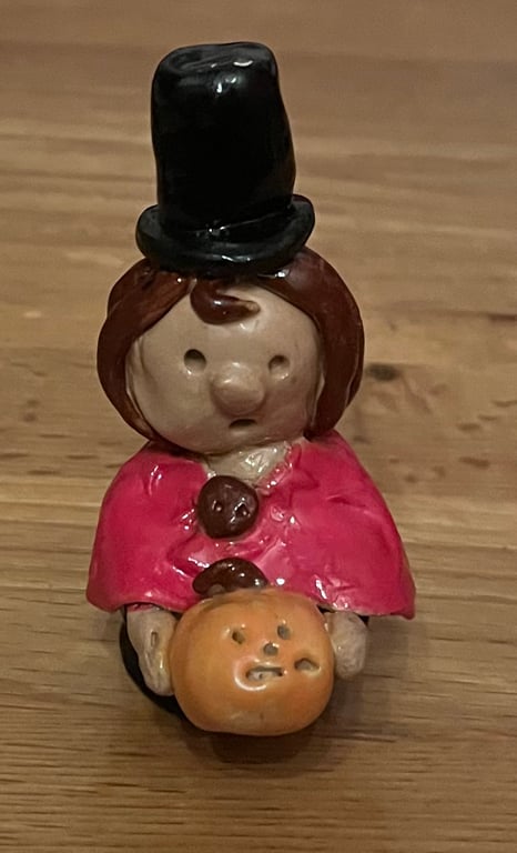 Ceri – Handmade Welsh Lady with Halloween Pumpkin